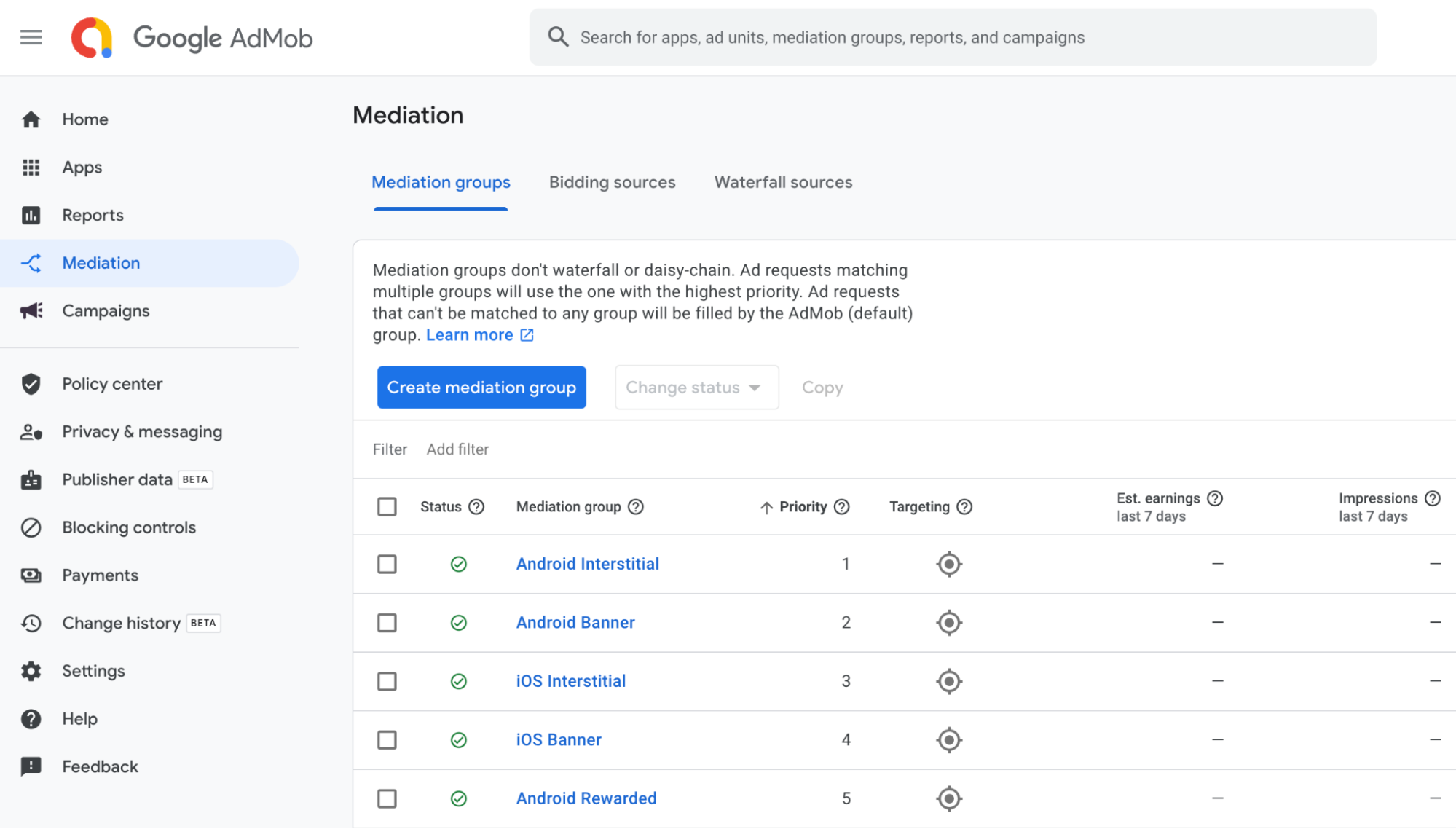 Create new mediation group