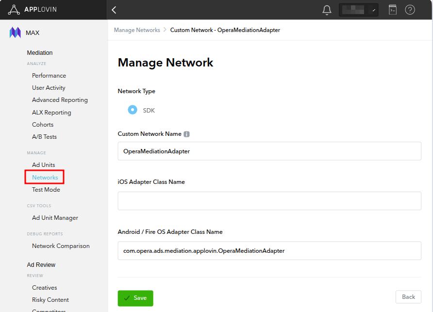 Manage network